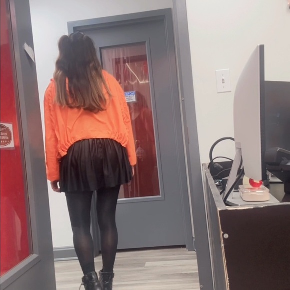 Vibrant Orange Hooded Jacket windbreaker 
Forever 21 small - Picture 3 of 7